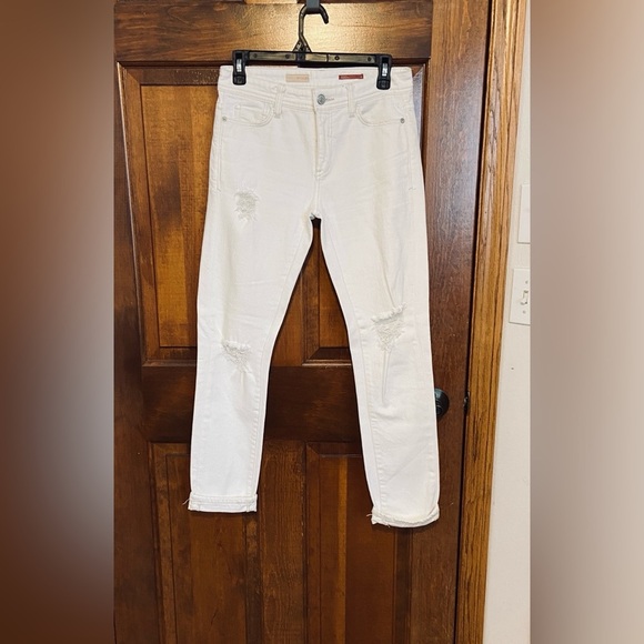 Anthropologie Pilcro Mid Rise Distressed Fit Boyfriend Jeans White Size 25 x 29” - Picture 3 of 14